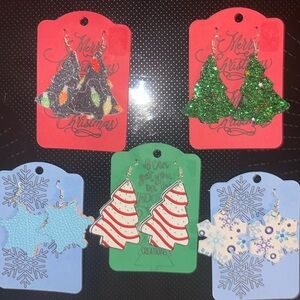 New hand crafted faux leather Christmas cake tree snow flake design $4 each